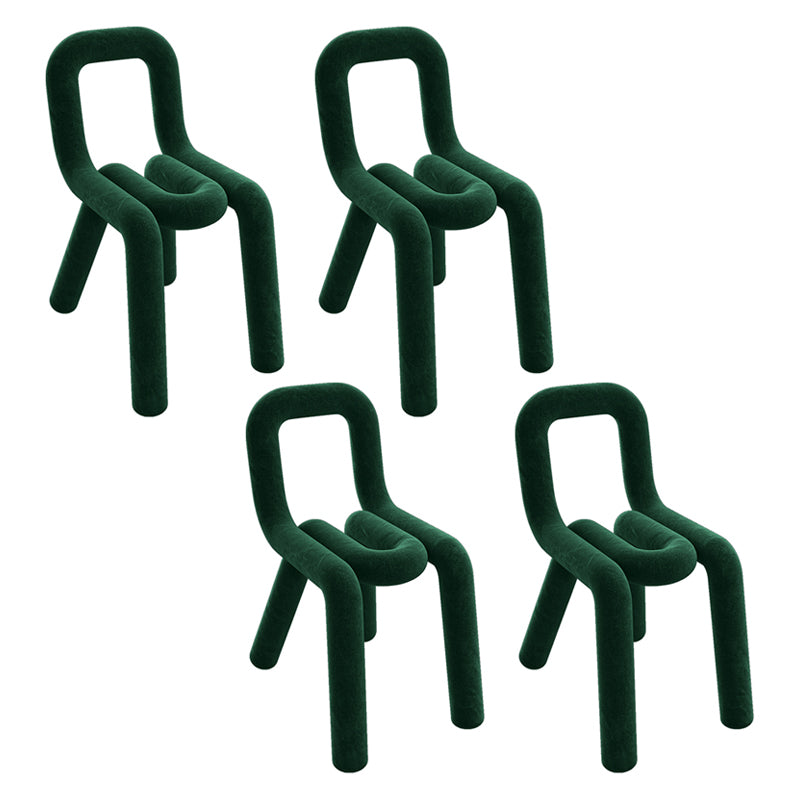 Silla lateral de terciopelo de estilo diseñador, sillas de comedor con respaldo abierto y acabado mate para el hogar
