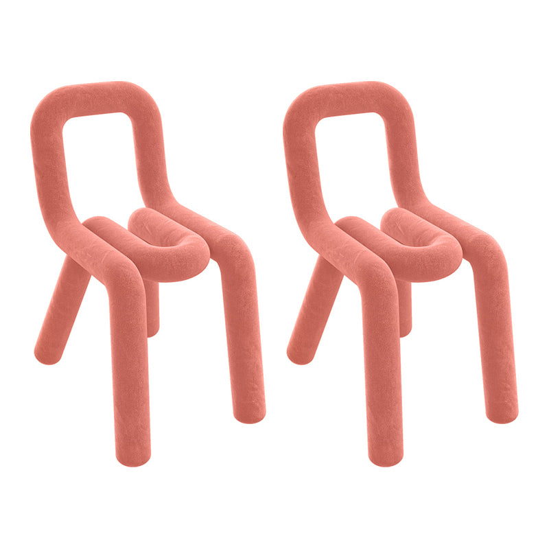 Silla lateral de terciopelo de estilo diseñador, sillas de comedor con respaldo abierto y acabado mate para el hogar
