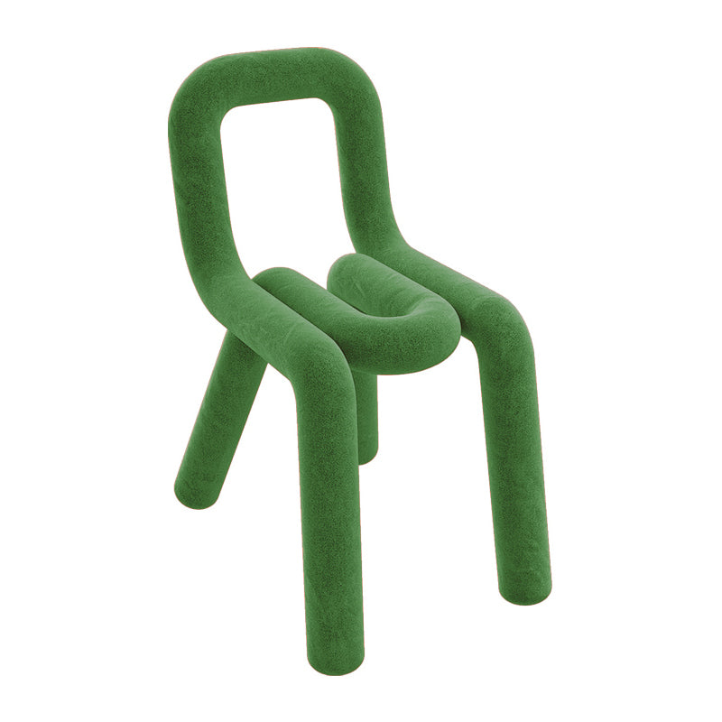 Silla lateral de terciopelo de estilo diseñador, sillas de comedor con respaldo abierto y acabado mate para el hogar