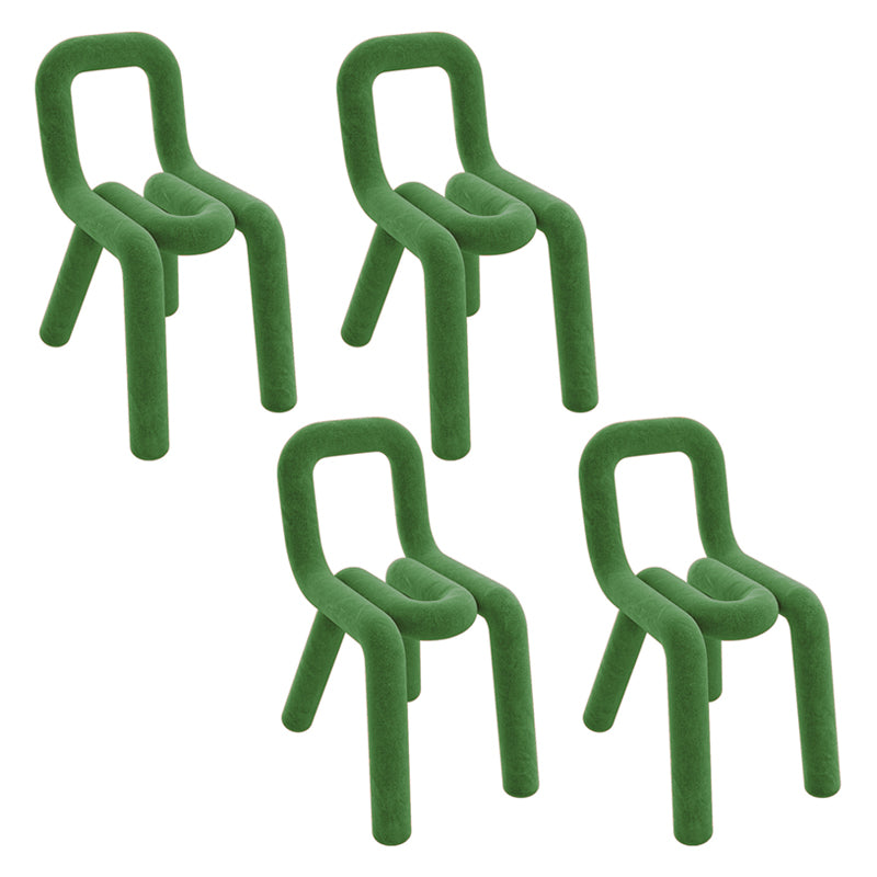 Silla lateral de terciopelo de estilo diseñador, sillas de comedor con respaldo abierto y acabado mate para el hogar