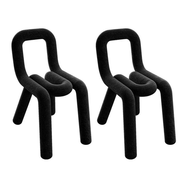 Silla lateral de terciopelo de estilo diseñador, sillas de comedor con respaldo abierto y acabado mate para el hogar