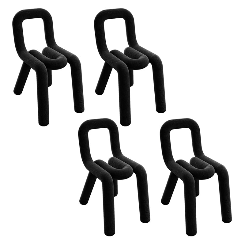 Silla lateral de terciopelo de estilo diseñador, sillas de comedor con respaldo abierto y acabado mate para el hogar