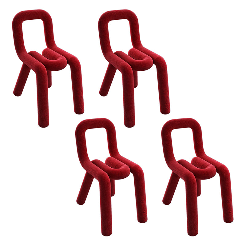 Silla lateral de terciopelo de estilo diseñador, sillas de comedor con respaldo abierto y acabado mate para el hogar
