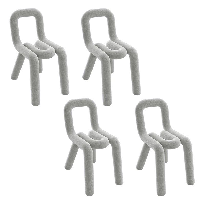 Silla lateral de terciopelo de estilo diseñador, sillas de comedor con respaldo abierto y acabado mate para el hogar