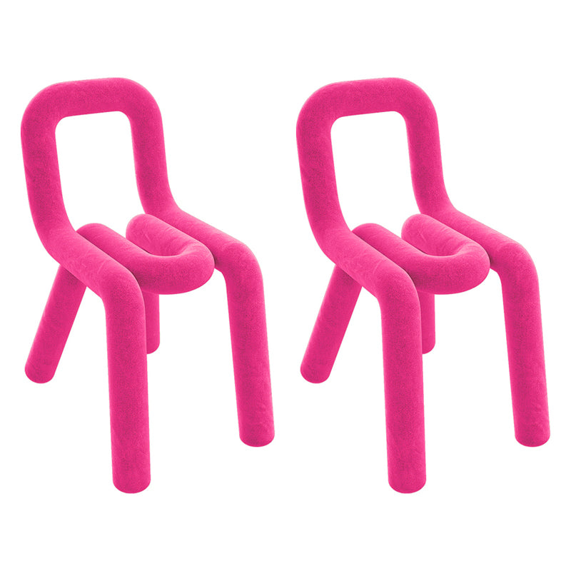 Silla lateral de terciopelo de estilo diseñador, sillas de comedor con respaldo abierto y acabado mate para el hogar