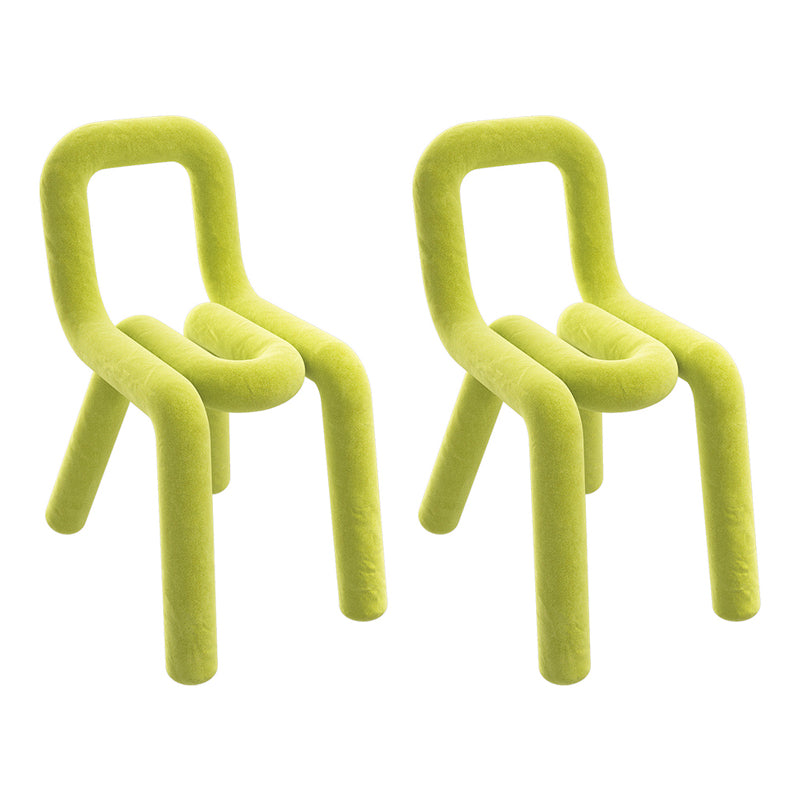 Silla lateral de terciopelo de estilo diseñador, sillas de comedor con respaldo abierto y acabado mate para el hogar