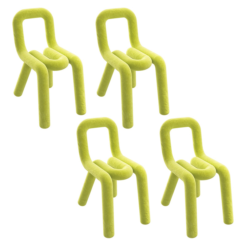 Silla lateral de terciopelo de estilo diseñador, sillas de comedor con respaldo abierto y acabado mate para el hogar