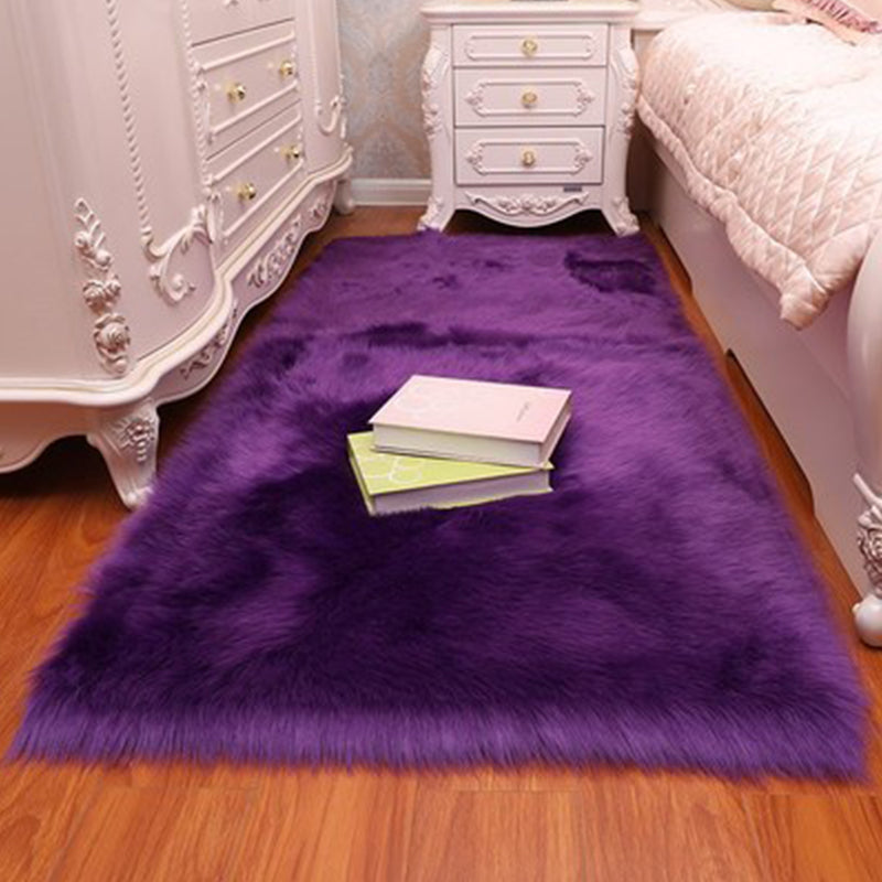 Tapis de couleur de couleur solide de tapis orange en polyester en polyester pour décoration domestique