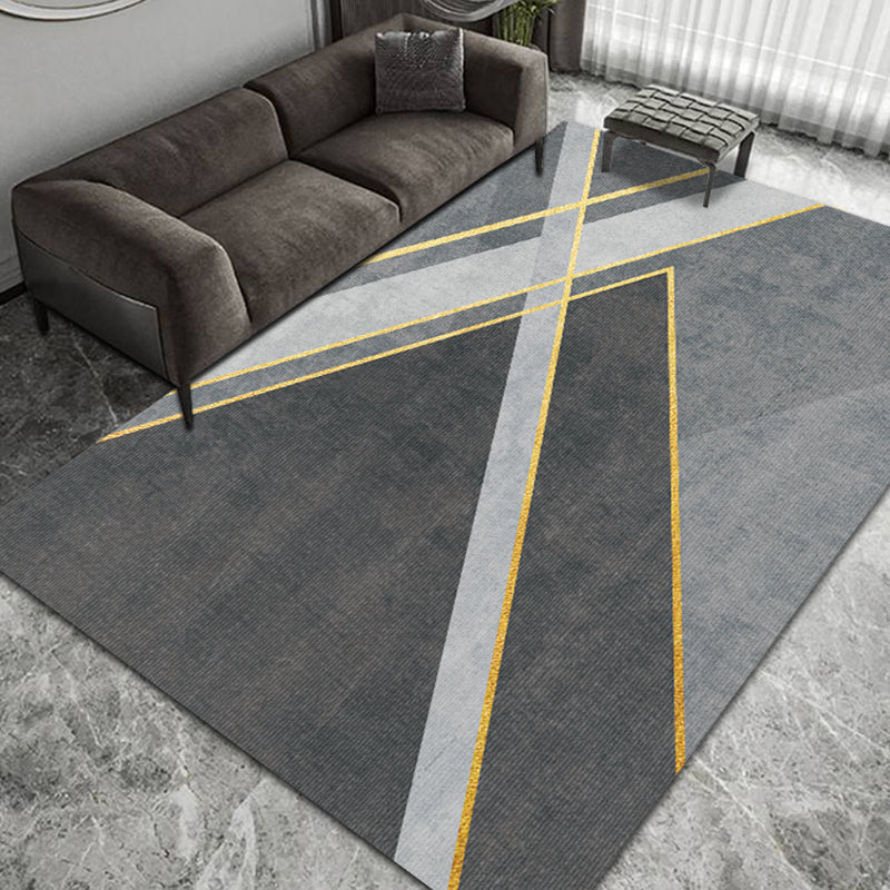 Moderne woonkamer tapijt geometrisch patroon polyester gebied tapijt niet-slip achterste backing area tapijt