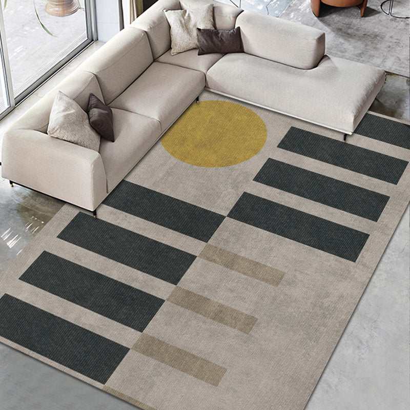 Moderne woonkamer tapijt geometrisch patroon polyester gebied tapijt niet-slip achterste backing area tapijt