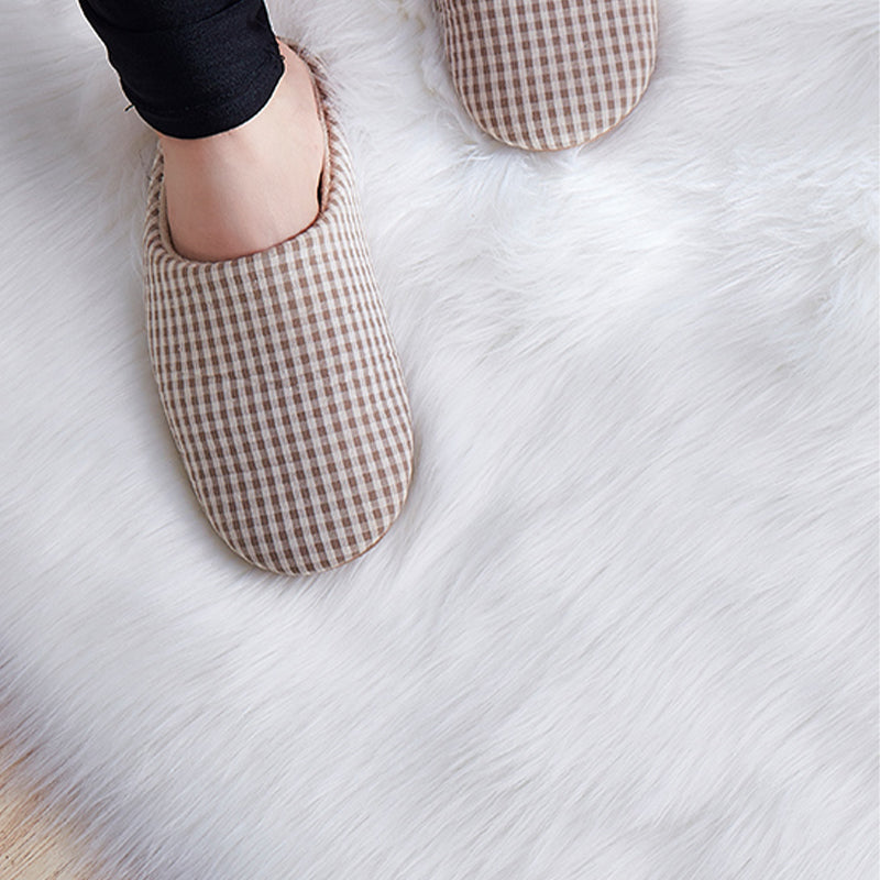 Tapis en peluche moderne blanc, couleur unie, en Polyester, résistant aux taches, pour la décoration de la maison