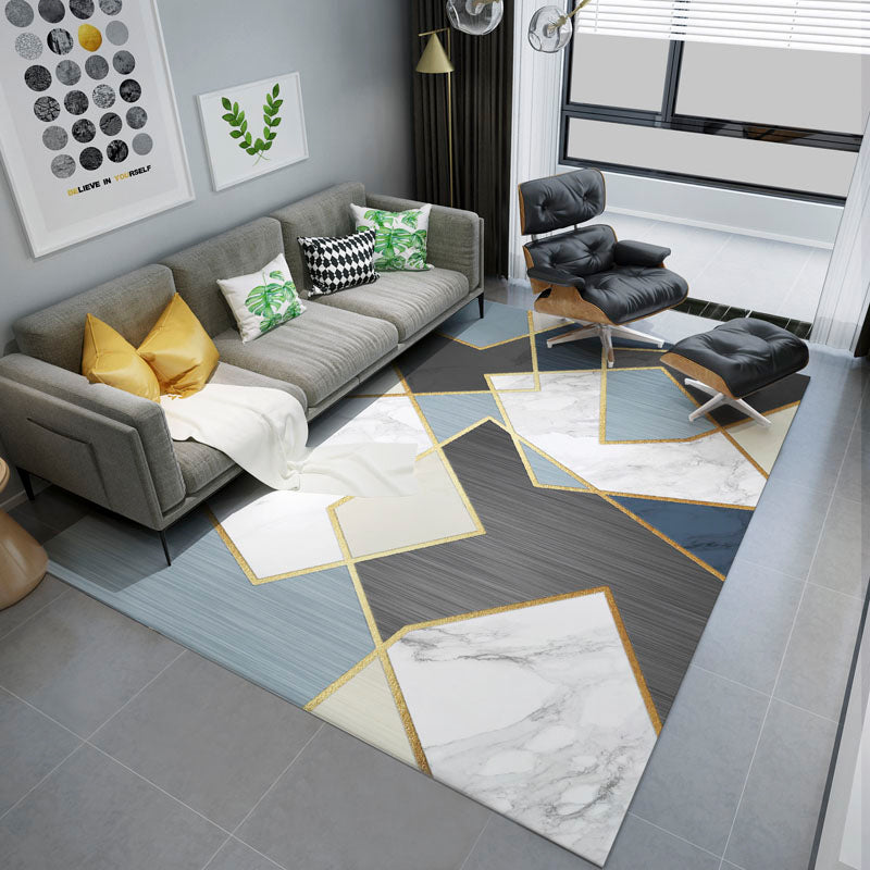 Stilvoller moderner Teppich Geometrisches Muster Polyester Fläche Teppich nicht rutschfest