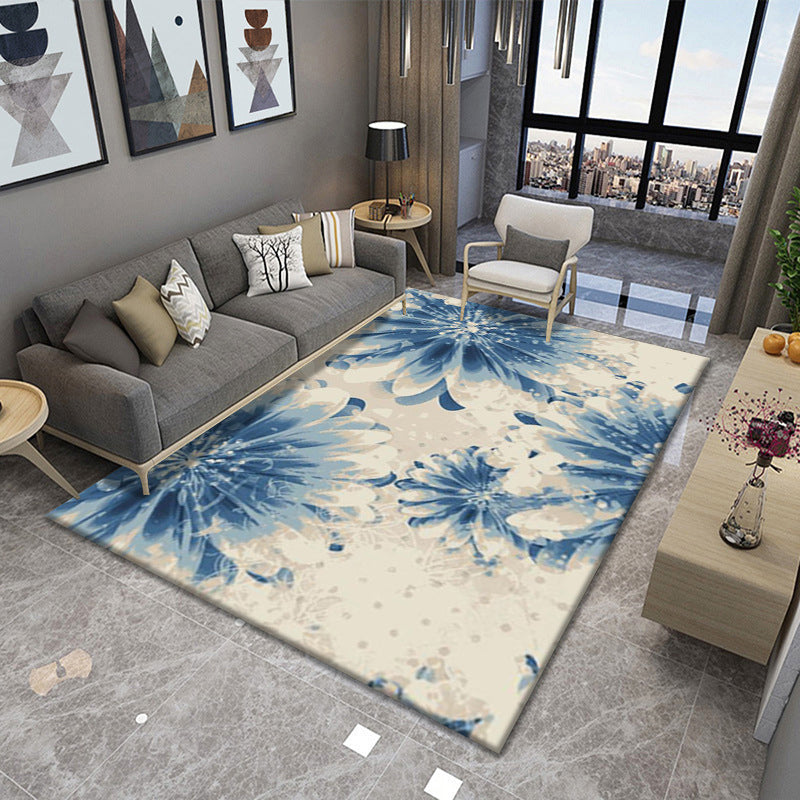Minimalist Rug Industrial Watercolor Print Carpet Living Room Polyester Rug with Non-Slip Backing