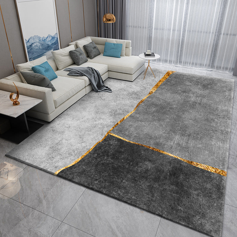 Stijlvolle moderne tapijtgrijs geometrische printruimte Tapijten Polyester Niet-slip achterste tapijt voor thuisdecoratie