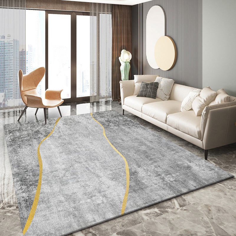 Stijlvolle moderne tapijtgrijs geometrische printruimte Tapijten Polyester Niet-slip achterste tapijt voor thuisdecoratie