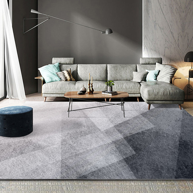 Stijlvolle moderne tapijtgrijs geometrische printruimte Tapijten Polyester Niet-slip achterste tapijt voor thuisdecoratie