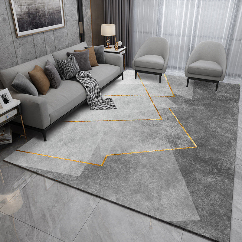 Stijlvolle moderne tapijtgrijs geometrische printruimte Tapijten Polyester Niet-slip achterste tapijt voor thuisdecoratie