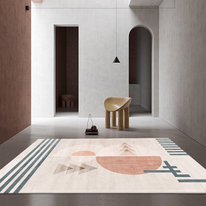 Stijlvolle moderne tapijtgrijs geometrische printruimte Tapijten Polyester Niet-slip achterste tapijt voor thuisdecoratie