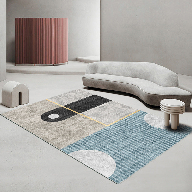 Stijlvolle moderne tapijtgrijs geometrische printruimte Tapijten Polyester Niet-slip achterste tapijt voor thuisdecoratie