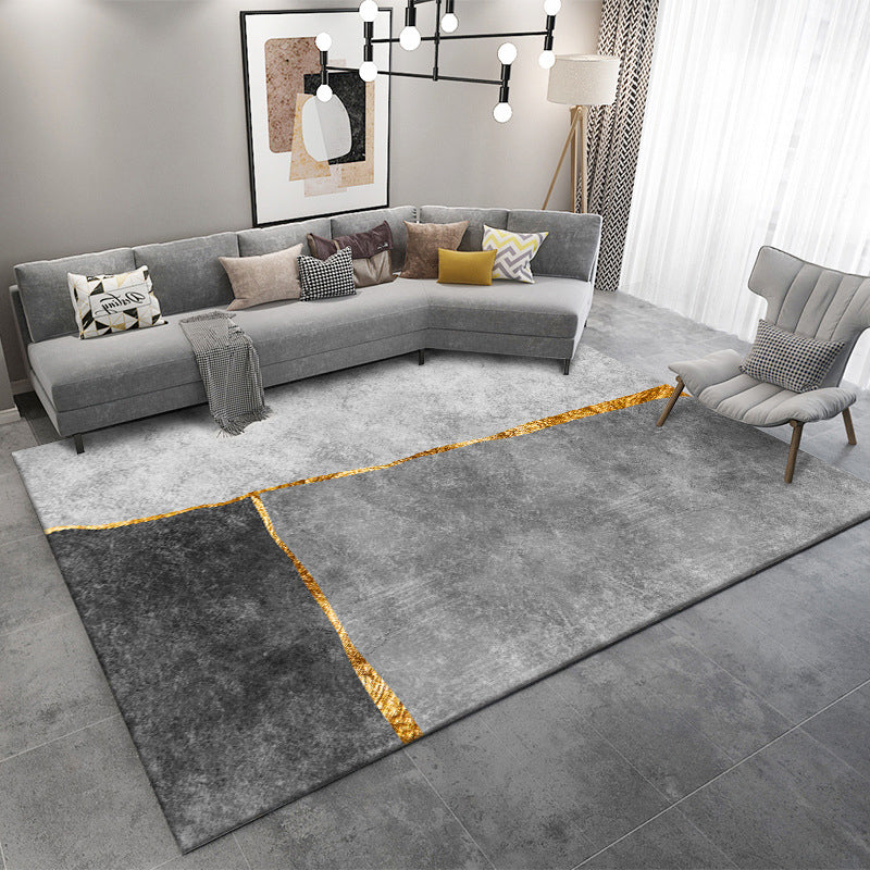 Stijlvolle moderne tapijtgrijs geometrische printruimte Tapijten Polyester Niet-slip achterste tapijt voor thuisdecoratie