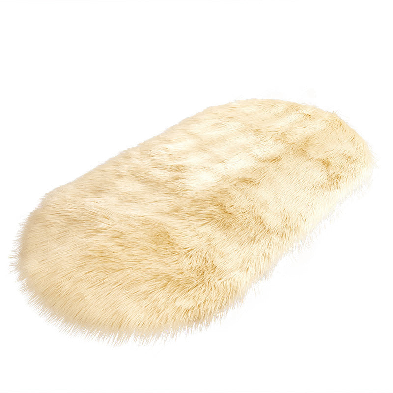 Minimalist Area Rug Simple Plain Carpet Polyester Living Room Shag Rug with Non-Slip Backing