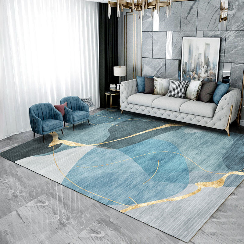 Fancy Modern Carpet Gray Geometric Orint Rug Polyester Anti-Slip Area Tapje voor woonkamer
