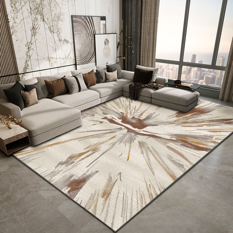 Fancy Modern Carpet Gray Geometric Orint Rug Polyester Anti-Slip Area Tapje voor woonkamer