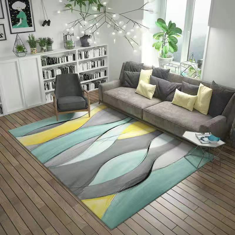 Zwart modern tapijt polyester abstract patroon binnen tapijt niet-slip achterste tapijt voor salon