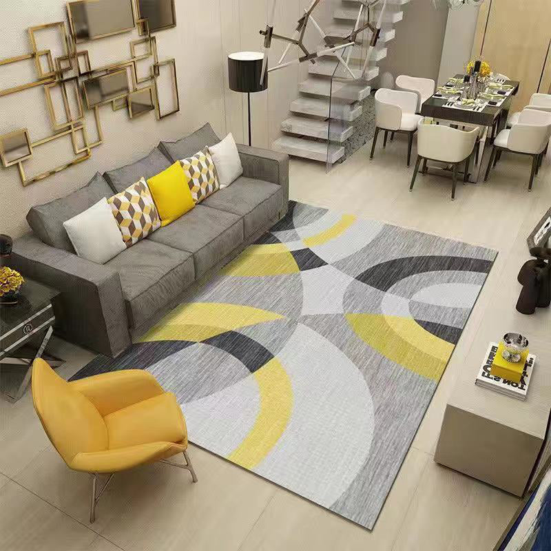 Zwart modern tapijt polyester abstract patroon binnen tapijt niet-slip achterste tapijt voor salon