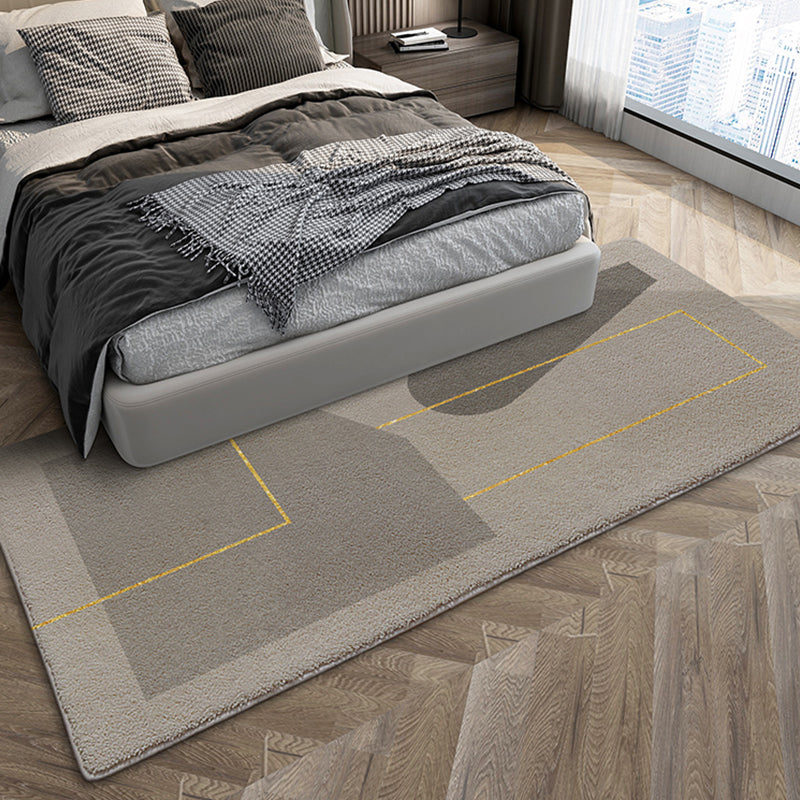 Grijs geometrisch patroon tapijt Modern polyester gebied Rug vlekbestendig vloerkleed voor slaapkamer