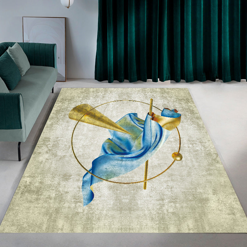Gouden Circle Rug Polyester Modern Indoor Tapijt Non-slip achterste tapijt voor woningdecoratie