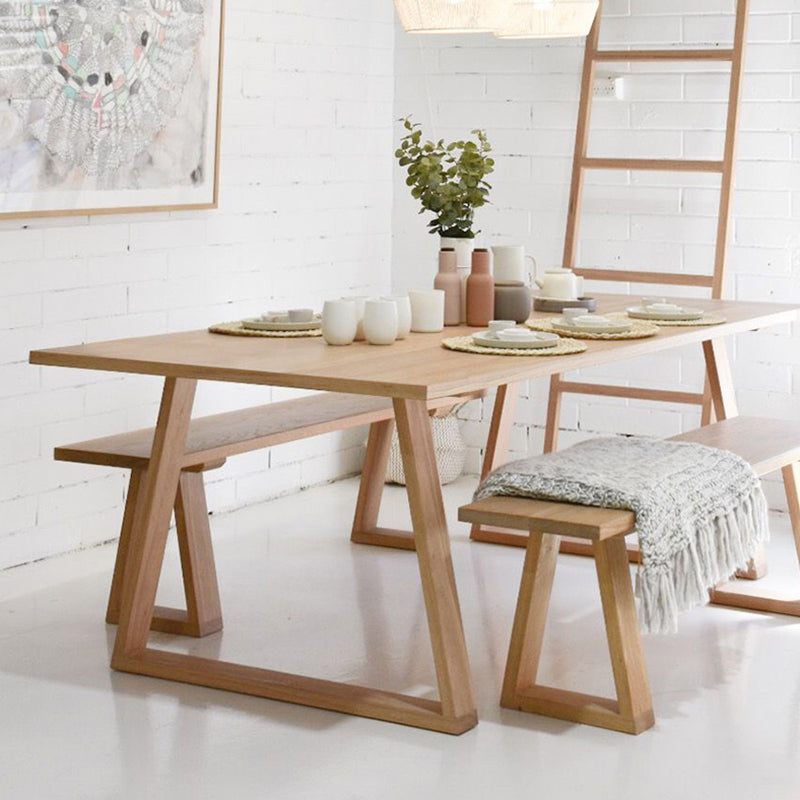 Tavolo da pranzo in legno massiccio glam kaki tavolo da pranzo cucina rettangolo con doppia basi di piedistallo