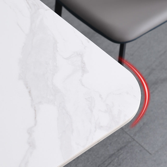 4-foot Stone Dinette Table Industrial Style Rectangle Dining Table with Drop Leaf