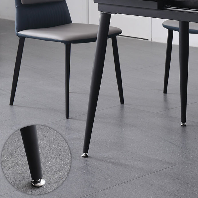 4-foot Stone Dinette Table Industrial Style Rectangle Dining Table with Drop Leaf