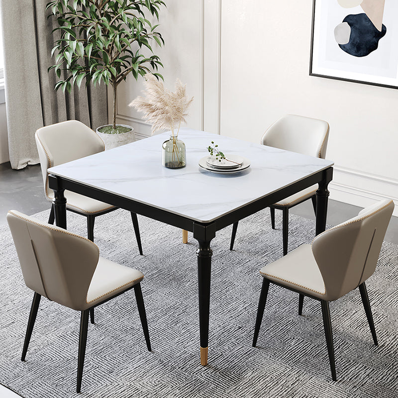 Stone Dining Site Table Industrial Style 4 Legs Dining Table for Kitchen Home