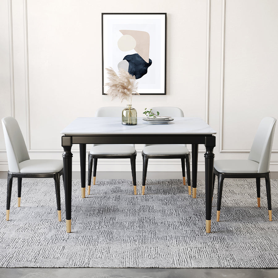 Stone Dining Site Table Industrial Style 4 Legs Dining Table for Kitchen Home
