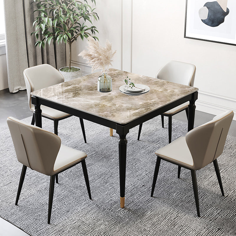 Stone Dining Site Table Industrial Style 4 Legs Dining Table for Kitchen Home