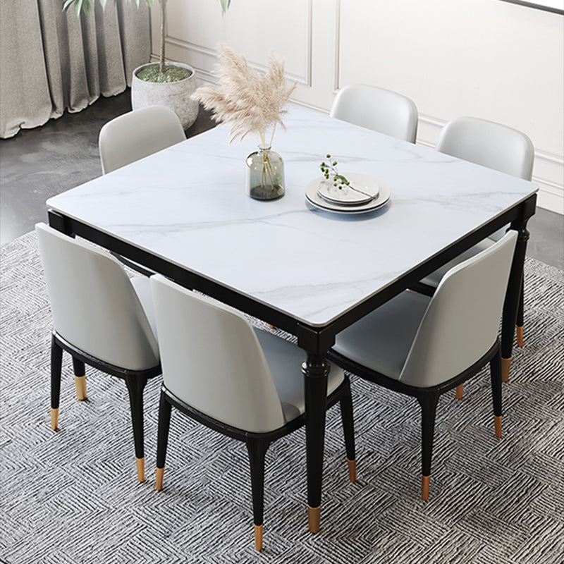Stone Dining Site Table Industrial Style 4 Legs Dining Table for Kitchen Home