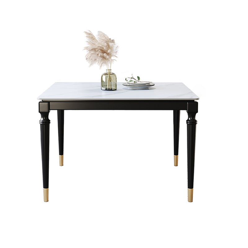 Stone Dining Site Table Industrial Style 4 Legs Dining Table for Kitchen Home