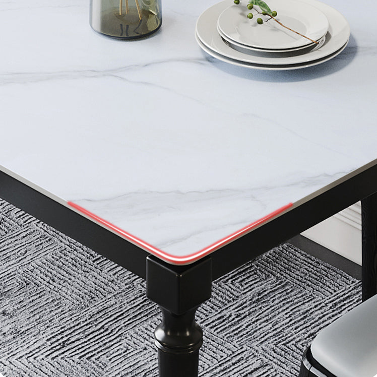Stone Dining Site Table Industrial Style 4 Legs Dining Table for Kitchen Home