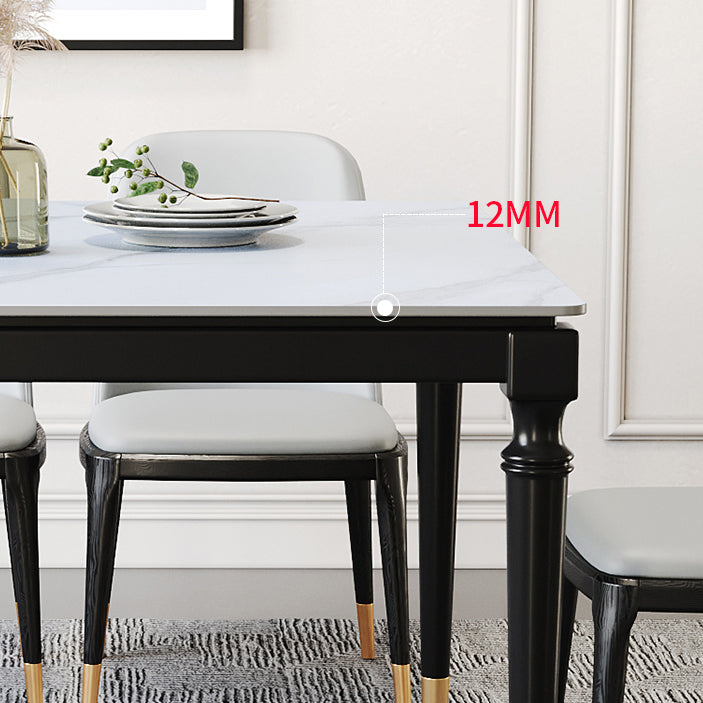 Stone Dining Site Table Industrial Style 4 Legs Dining Table for Kitchen Home
