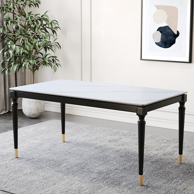 Stone Dining Site Table Industrial Style 4 Legs Dining Table for Kitchen Home