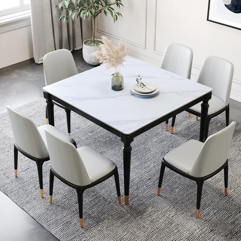 Stone Dining Site Table Industrial Style 4 Legs Dining Table for Kitchen Home