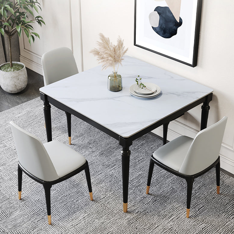 Stone Dining Site Table Industrial Style 4 Legs Dining Table for Kitchen Home