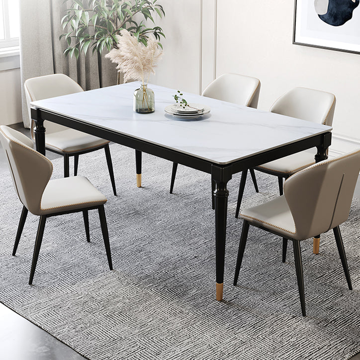 Stone Dining Site Table Industrial Style 4 Legs Dining Table for Kitchen Home