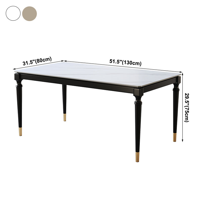 Stone Dining Site Table Industrial Style 4 Legs Dining Table for Kitchen Home