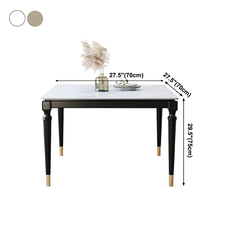 Stone Dining Site Table Industrial Style 4 Legs Dining Table for Kitchen Home