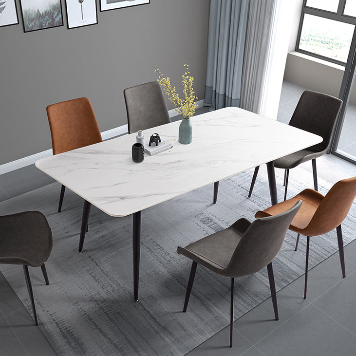 Rechteck zweifarbige Esstisch Sintered Stone Tisch Industrie mit 4 Beinen