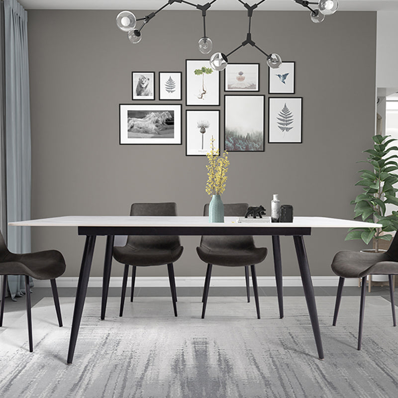 Rechteck zweifarbige Esstisch Sintered Stone Tisch Industrie mit 4 Beinen
