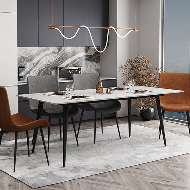 Rechteck zweifarbige Esstisch Sintered Stone Tisch Industrie mit 4 Beinen